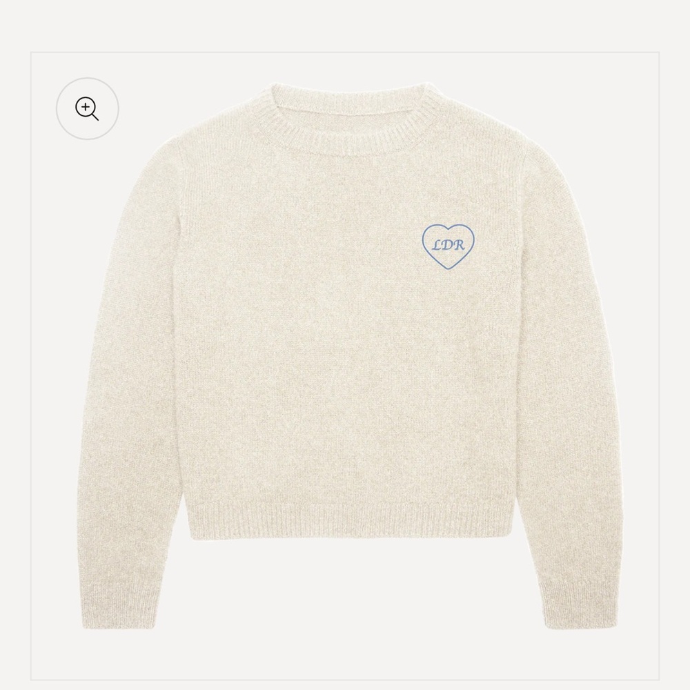 Lana Del Rey Indio Knit Women's Cream Sweater with Heart Detail